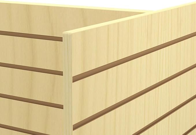 49.5”W x 24”D x 54”H - Retail Slatwall Gondola Display with 3” Slat Wall Units，Maple Versatile H-Unit Slatwall Display Stand
