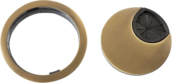 Desk Grommet for Wire Organizer,PC Computer Desk Plastic Grommet Cord, Tidy Cable Hole Cover Organizers,2 Pack (60mm, Gold)