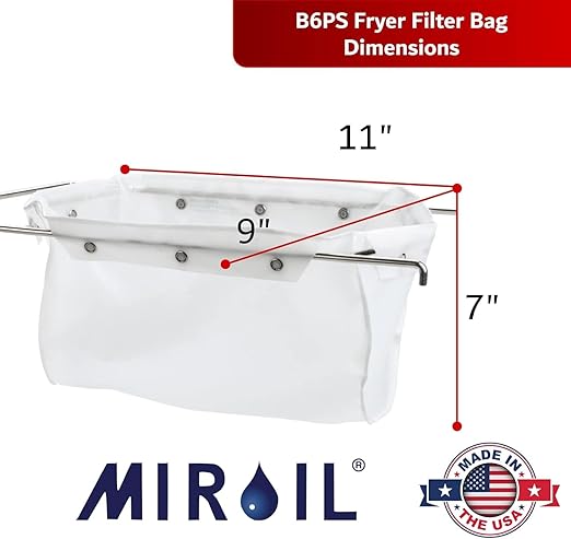 MirOil Filter Bag & Frame Combination Set for Silver Pots – Heavy-Duty Filter Compatible with MirOil 60L & 60LC Oil Pails, for Commercial Kitchen Shortening Filtration for Kitchen