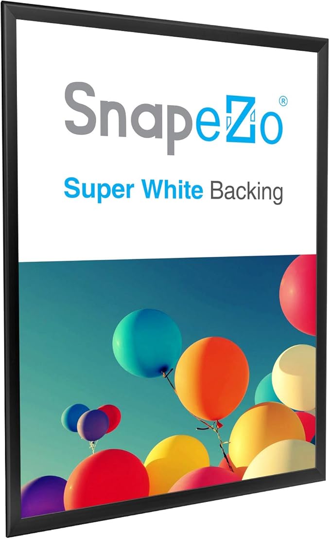 SnapeZo 23.4 x 33.1 (A1 Euro Size) Black Poster Frame, Front-Loading, Wall Mount, Aluminum 1.25" Profile, Professional Series