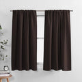 PONY DANCE Bedroom Curtains Drapes - Blackout Panels Home Fashion Solid Rod Pocket Curtain Blinds Home Decor Thermal Insulated Light Block, Wide 52 x Long 54 inch, Chocolate Brown, 1 Pair