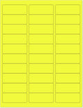 8-1/2 x 11" Neon Color High Light Fluorescent Labels for Laser & Inkjet Printer (Yellow Fluorescent, 1" x 2-5/8" - 30 Per Page | 30,000 Labels)