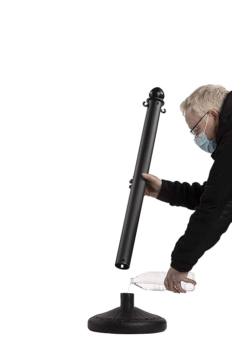 Montour Line Plastic Stanchion Blue 2.5 Inch Diameter with 50 Foot Chain, 6-Pack, Crowd Control Barriers