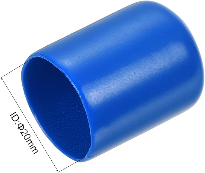 uxcell 10pcs Rubber End Caps 20mm ID Vinyl Round End Cap Cover Screw Thread Protectors Blue