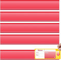 Spiareal 50 Pcs 47.8 x 1.38 Inch Shelf Label Strips Adhesive Back Stick on Data Price Tag Holder Clear PVC Adhesive Ticket Channel for Supermarkets Convenience Shops (Red)