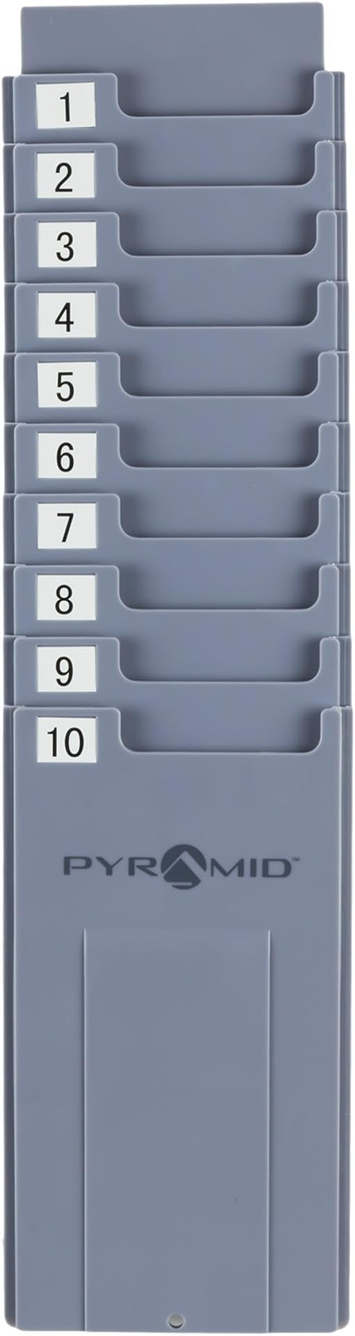Pyramid Time Systems - Pyramid 43087 Time Card Rack Compatible with Pyramid 2500/2650 Time Clocks and 42415 Time Cards, Plastic Wall Mounted Holder with 10 Slots – Time Card Holder