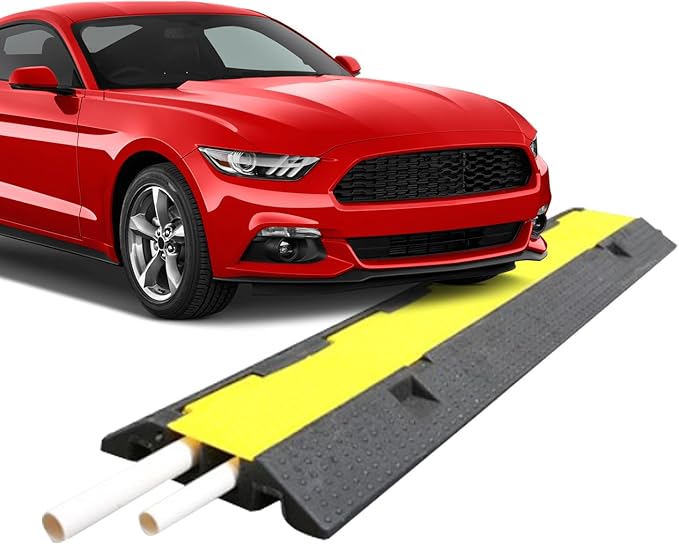 Hose Protector – Rubber Traffic Cord Ramp, Weather-Resistant Heavy-Duty Cable Hider, Multifunctional Road and Warehouse Safety Device, Outdoor Indoor Gravel Protection, Industrial Equipment Accessory