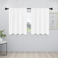 Easy-Going Rod Pocket Blackout Curtains for Bedroom, Room Darkening Window Curtains for Living Room, Thermal Insulated Noise Reduction Solid Window Drapes, 2 Panels(42x36 in, White)