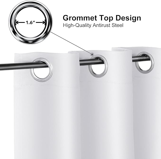 ChrisDowa Room Divider Curtain 84 Inches Long, Wide Blackout Sliding Door Curtain for Bedroom, Room Darkening Privacy Window Curtain for Patio Door (1 Panel Set, Greyish White, 100 x 84 Inch)