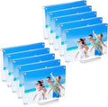 10 Pack Acrylic Picture Frame 5×7 Clear Double Sided Magnetic Photo Frame - Frameless Baby Friend Family Picture Desktop Display with Support Stand and Gift Boxes