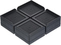 uxcell Furniture Risers 1.5 Inch, 4Pcs Square Bed Risers Adjustable Couch Lifter Block for Extender for Bed Desk Sofa Table Lift Support Up to 1300Lbs, Black