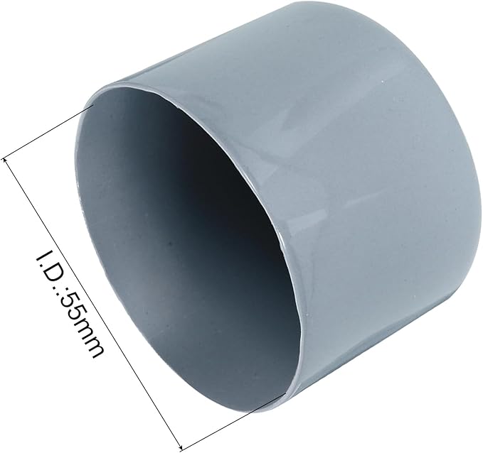 uxcell 10pcs Rubber End Caps 55mm(2.2") ID Vinyl Round End Cap Cover Screw Thread Protectors Grey