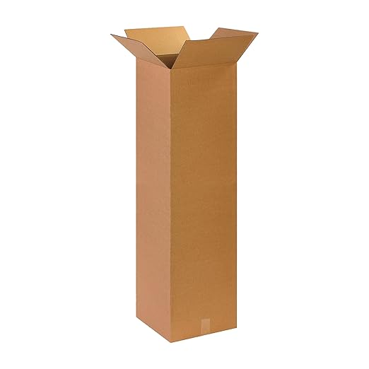 BOX USA 14 x 14 x 48 Corrugated Cardboard Boxes, Tall 14"L x 14"W x 48"H, Pack of 10 | Shipping, Packaging, Moving, Storage Box for Home or Business, Strong Wholesale Bulk Boxes
