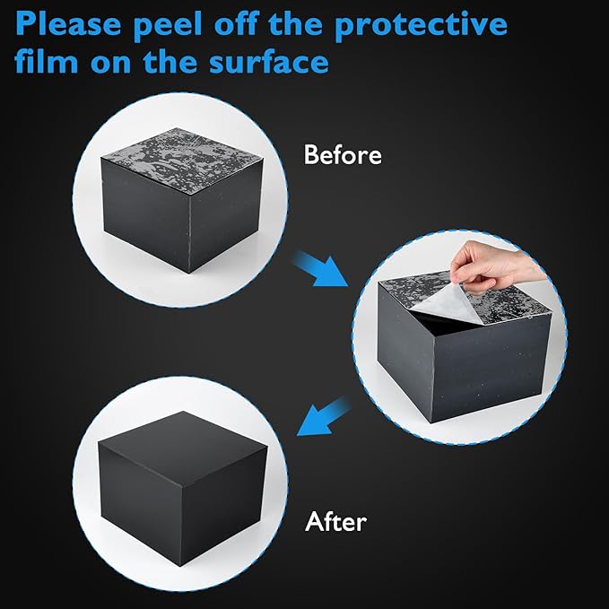 6Pcs Black Buffet Risers Acrylic Boxes Display Risers Food Risers for Buffet Table Display Riser for Platter Parties Weddings Catering Dessert Collectibles Figures Show ( 6''x7''x8'')