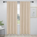 Easy-Going Rod Pocket Blackout Curtains for Bedroom, Room Darkening Window Curtains for Living Room, Thermal Insulated Noise Reduction Solid Window Drapes, 2 Panels(34x84 in, Beige)