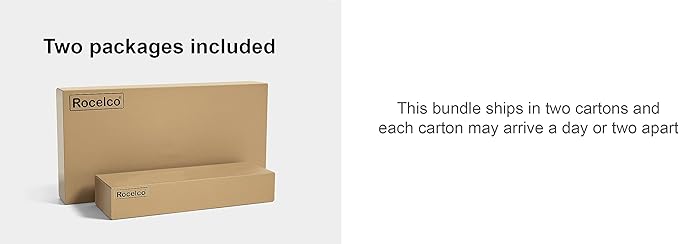 Rocelco 46" Large Height Adjustable Standing Desk Converter with Triple Monitor Mount BUNDLE - Sit Stand Up Computer Workstation Riser - Retractable Keyboard Tray - Teak Wood Grain (R DADRT-46-DM3)