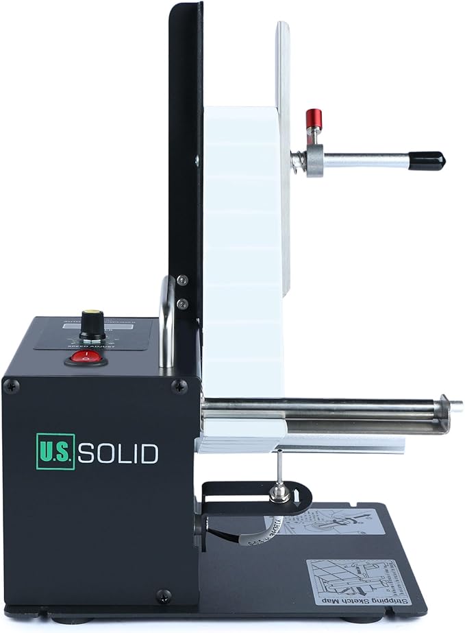 U.S. Solid Automatic Label Dispenser Machine w/Counter Fibre Optic Sensor Speed Adjustable - Clear and Opaque Labels - Width 10-115MM Length 8-130MM