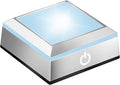 EUSTUMA LED Light Base Non-Slip Square Display Stand In A Variety of Colors,Suitable for Glass Crystal Spherical Artwork (Silver Flat Top Surface)