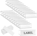 100 Pcs of 3" x 1" Clear Plastic Shelf Label Holders with 100 Label Inserts. Slide-in Tags Holder for Bookshelves, Wood Shelf Signs, Ticket Holders, and Wire Shelving.