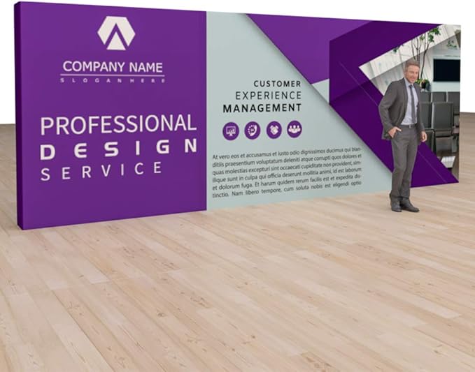Vispronet Pop-Up Tension Fabric Trade Show Display Booth Frames (19.6ft x 7.4ft)