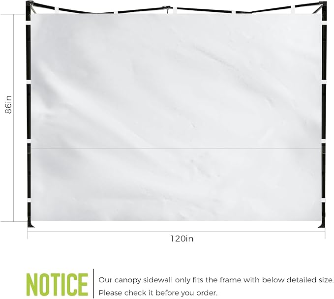 Instant Canopy Sidewalls for 10x10 Pop Up Canopy Tent, 300D Waterproof Material for Outdoor Events, Vendor Booths, and Privacy (Sidewalls Only, Canopy Not Included) (White, 10x10ft-4pcs)