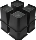 Bed Risers 2 inch, 3 inch, 4 inch, 6 inch or 8 inch Heavy Duty Furniture Risers, Up to 6000 Lbs L Shaped Design Bed Lifts Blocks for Couch Desk Sofa Table (Black, 6 Inch 8 Pack)