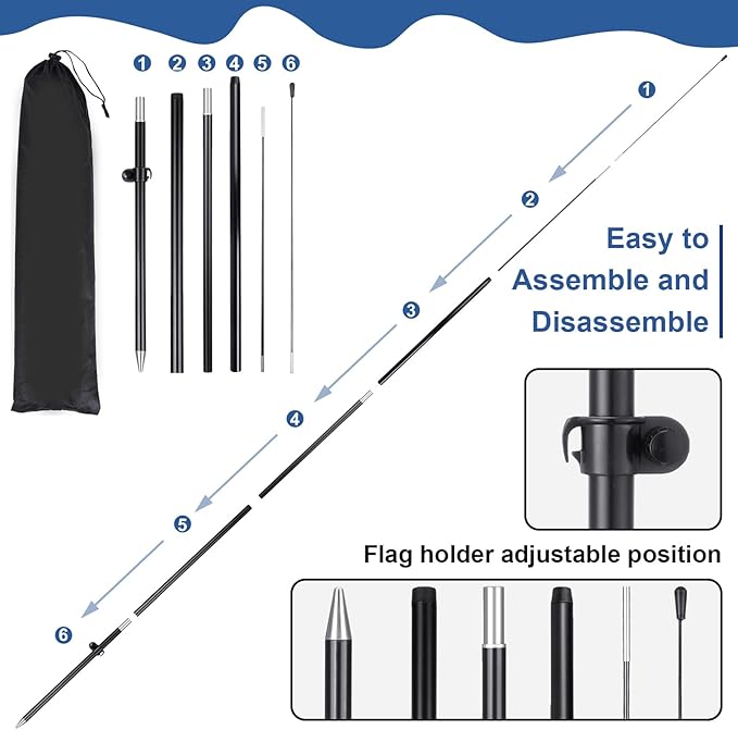 Buryeah 3 Sets Now Open Feather Flag Pole Kit for Business Advertising 7 ft Open Flag Banner Sign with Pole Kit Ground Stake and Portable Bag for Outside Ground (Blue)