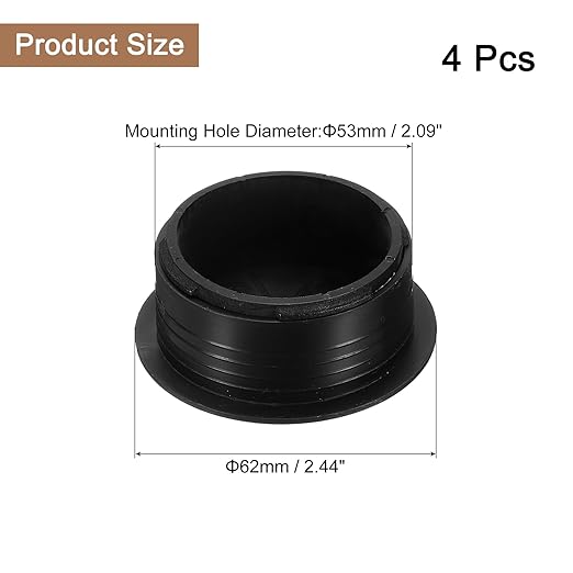 uxcell 4 Pcs Desk Grommet, 2.09 inch 53mm Desk Cable Hole Cover Wire Hole Insert for Home Office Table Cabinet Cord Organizer, Black