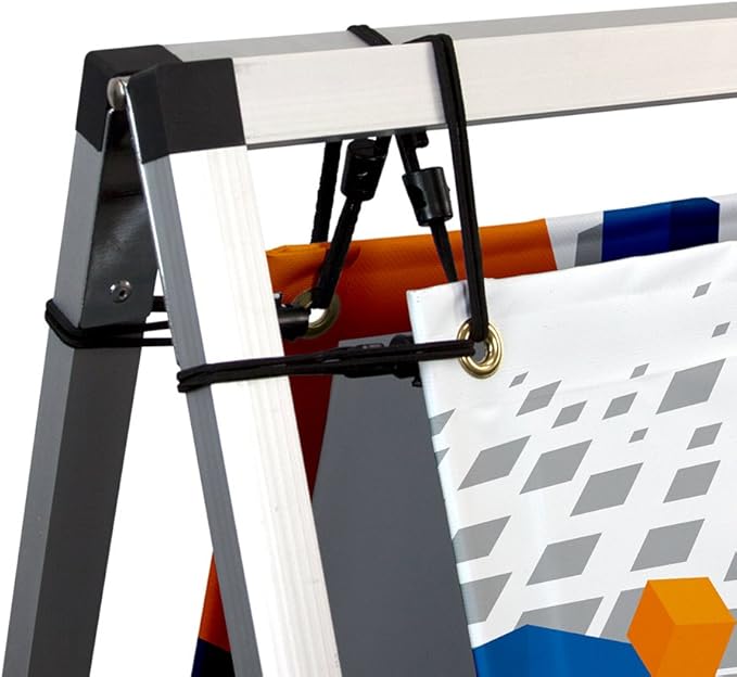 Vispronet Horizontal A-Frame Banner Stand – 3ft x 7ft Aluminum Outdoor Banner Stand, Portable Display Stand for Promotional & Sporting Events, Weather-Resistant Banner Stand, Frame Only