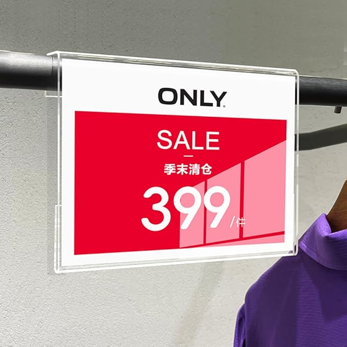 Acrylic Sign Holder Price Tag Displays Sign Holder Ads Display Stand for Retail Store Clothing Price (Vertical A4 210×297mm/8.27×11.69 inches)