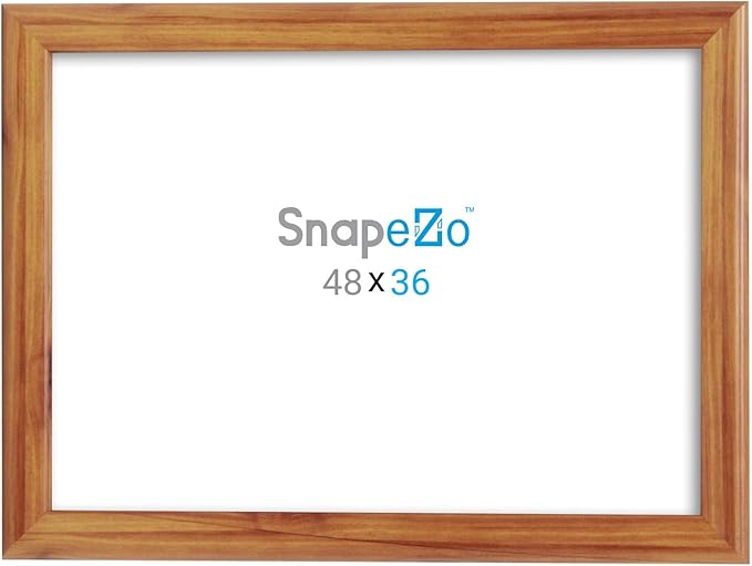 SnapeZo Wood Effect 36x48 Poster Frame, Front-Loading, Wall Mount, Aluminum 1.25" Profile, Professional Series
