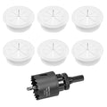 2" White Desk Grommet, JTemgle Flexible Cable Grommet with Bi-Metal Hole Saw Plastic Cable Hole Cover Wire Organizer Caps Desktop Cord Management for Home Office TV Stands Tabletops, 7 Pieces