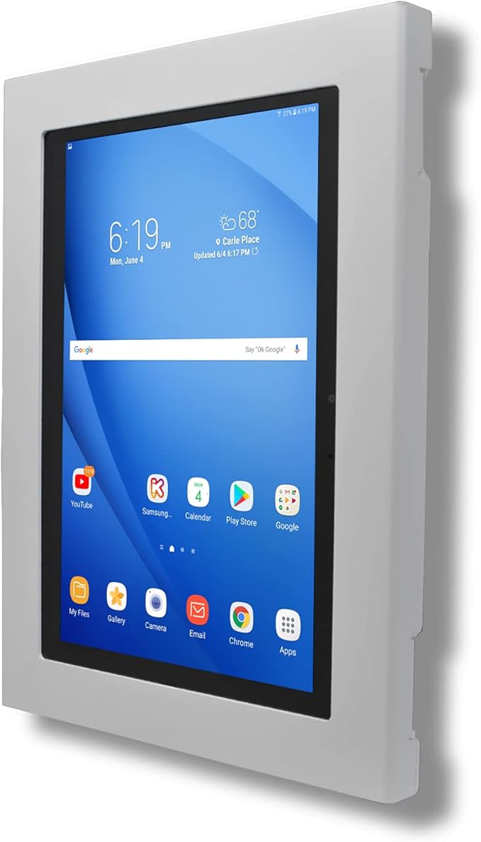 TABcare Locking Anti-Theft Metal Case for Samsung Galaxy TAB A 10.1 2019 Tablet for Kiosk, POS, Store, Show Display, Time Clock (TAB A 10.1 2019 SM-T510, White)