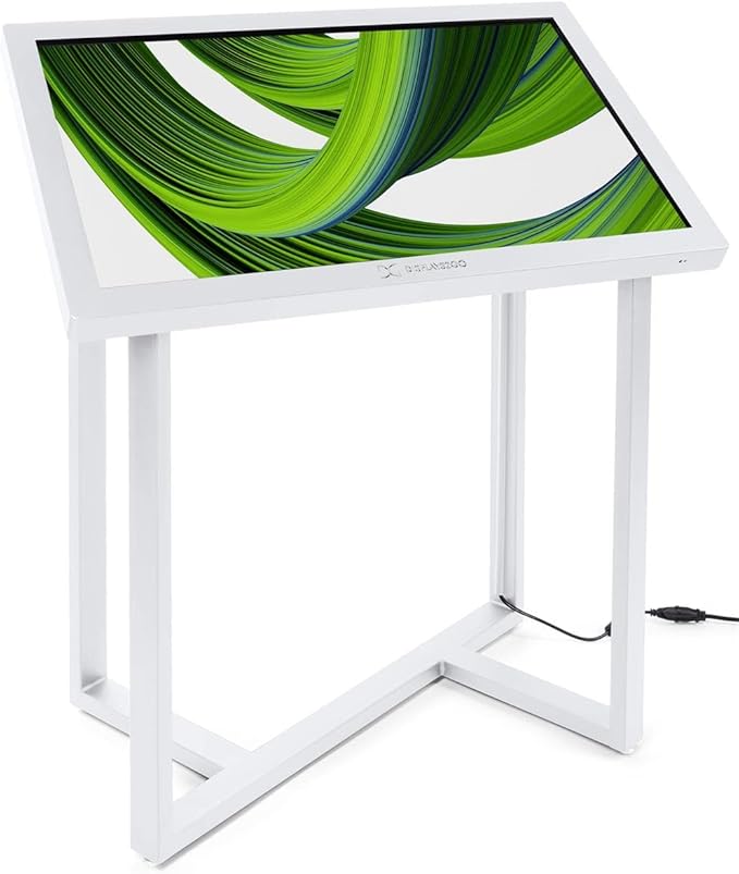Displays2go 43 in Digital Kiosk, Touch Screen Kiosk with Angled 20pt IR Display and Android 11 OS - Android Kiosk for Retail, Wayfinding, Education (DK043TLW)