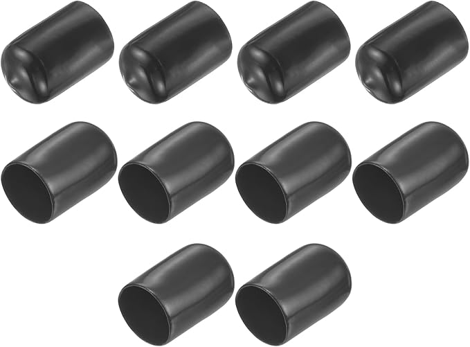 uxcell 10pcs Rubber End Caps 19mm(3/4") ID Vinyl Round End Cap Cover Screw Thread Protector Dark Grey