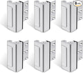 6PACK Home Security Door Reinforcement Lock Childproof, Add High Security to Home Prevent Unauthorized Entry, Aluminum Construction Finish, Frame Lock, Silver