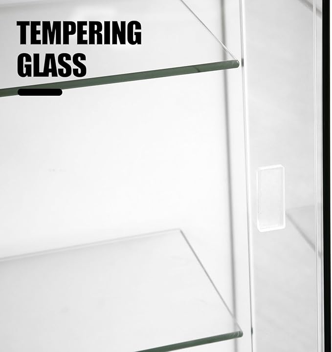 48" W x 22" D x 42" H - Retail Sales Counter with Adjustable Glass Shelves, Tempered Glass，White Laminated Particle Board, Locking Drawers