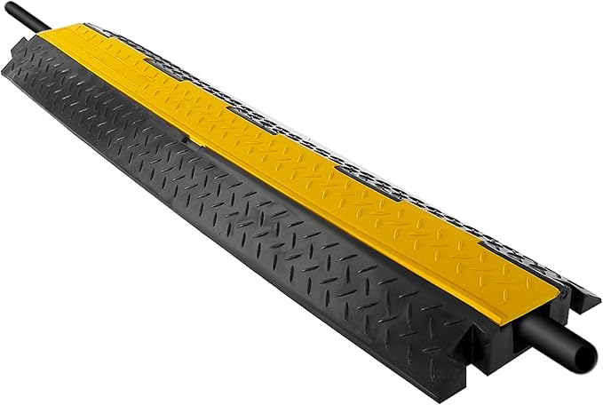 Pyle Durable Cable Protective Ramp Cover - Supports 11000 lbs, Single Channel Heavy Duty Cord Protection with Flip-Open Top Cover, 39.4”x5.11”x1.8” Cable Concealer for Indoor, Outdoor Use - PCBLCO102