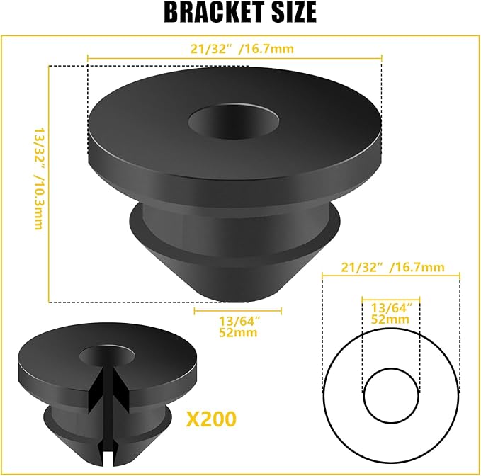 300Pack Rubber Cable Railing Grommets for 1/8" 5/32" 3/16" Cables for Wood/Metal Cable Railing Posts, 1/8" Level line Cable Railing Grommet,Cable Railing kit for Metal Posts……