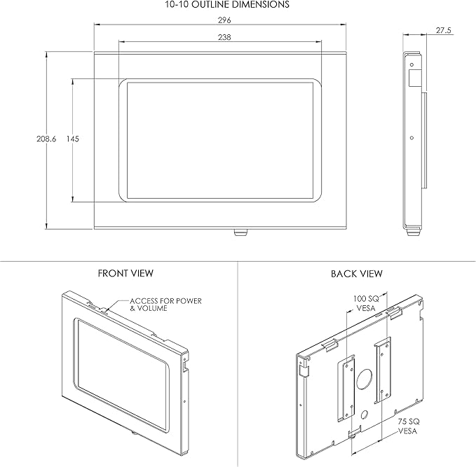 TABcare Locking Anti-Theft Metal Case for Samsung Galaxy TAB E 9.6 Tablet for Kiosk, POS, Store, Show Display, Time Clock (TAB E 9.6, White)