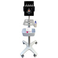 Medical Mobile Cart Stand with Storage Tray, Rolling Trolley for iPad and Tablet, Metal Frame with Lockable Wheels