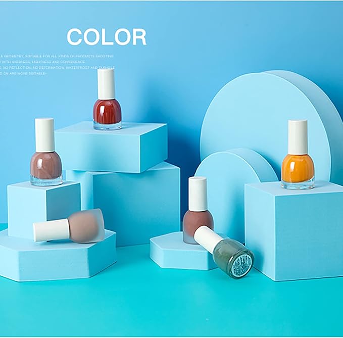 8PCS Geometric Cube Photo Props Set, Hard Foam Photography Background Props for Goods, Crafts, Lipstick, Jewelry, Cosmetics, Makeup Tools, Food (Blue)