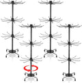 4 Pcs Spinning Jewelry Display Stand 3 Tier Rotating Keychain Earring Retail Rack Adjustable Fashion Counter Jewelry Tree Display Holder Organizer for Women Men (Black)
