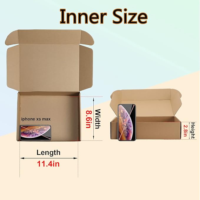 MEBRUDY 12x9x3 Inches Shipping Boxes Pack of 20, Small Corrugated Cardboard Box for Mailing Packing Literature Mailer