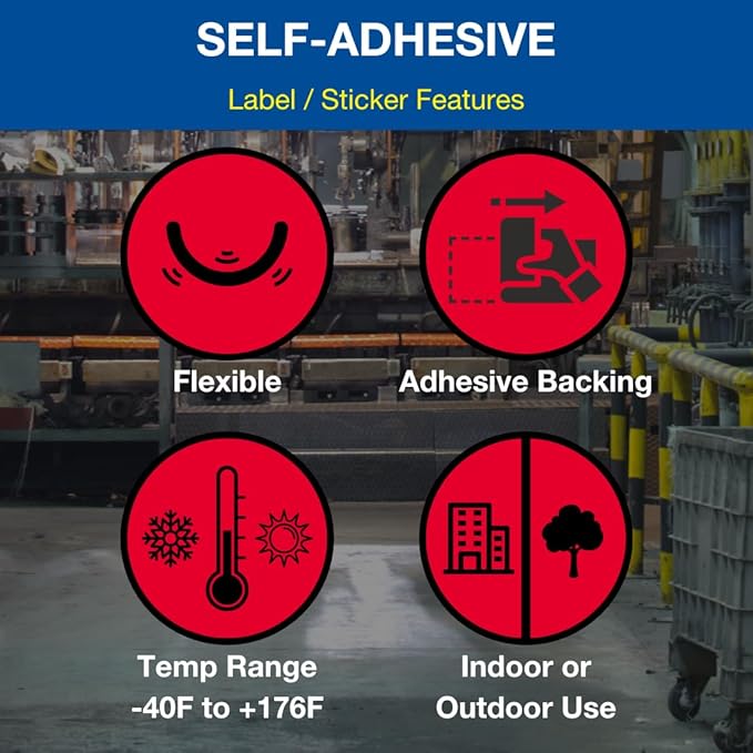 ComplianceSigns.com Emergency Spill Kit Label Decal, 5 x 3.5 inch 4-Pack Vinyl for Hazmat Industrial Notices Facilities, American Made Safety Stickers