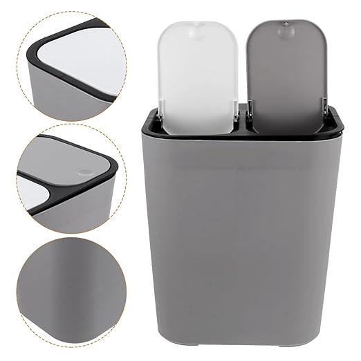 BESPORTBLE Dry and Wet Separation Trash Bin Dual Compartment Kitchen Garbage Can with Lid for Organized Waste Sorting and Clean Disposal in Home