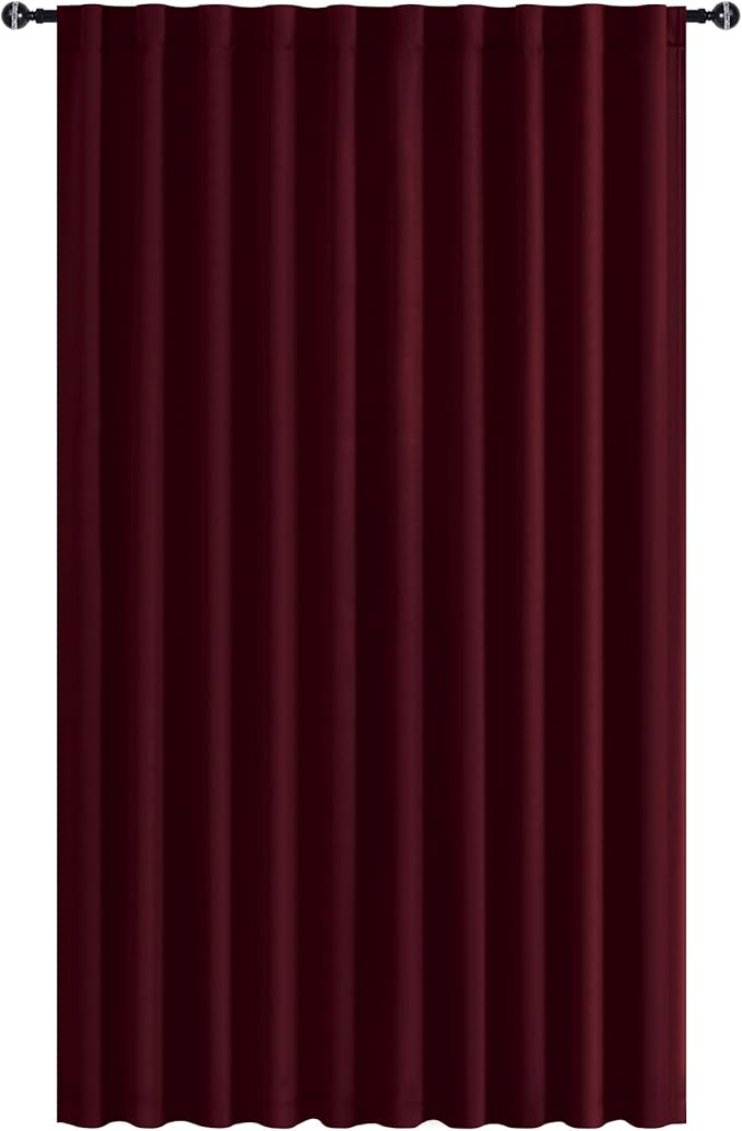 Hiasan Christmas Room Divider Curtains Blackout Patio Sliding Door Curtain Privacy Room Thermal Insulated Noise Reduction Panel with Back Tab & Rod Pocket for Glass Door (80 x 84 Inches, Burgundy)