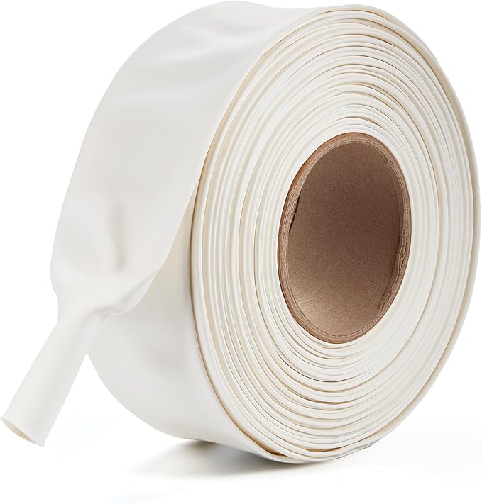 Chanzon 2:1 Ratio - 80Ft Roll - 2" (50mm) White Heat Shrink Tubing - Electrical Shrink Wrap 1pcs
