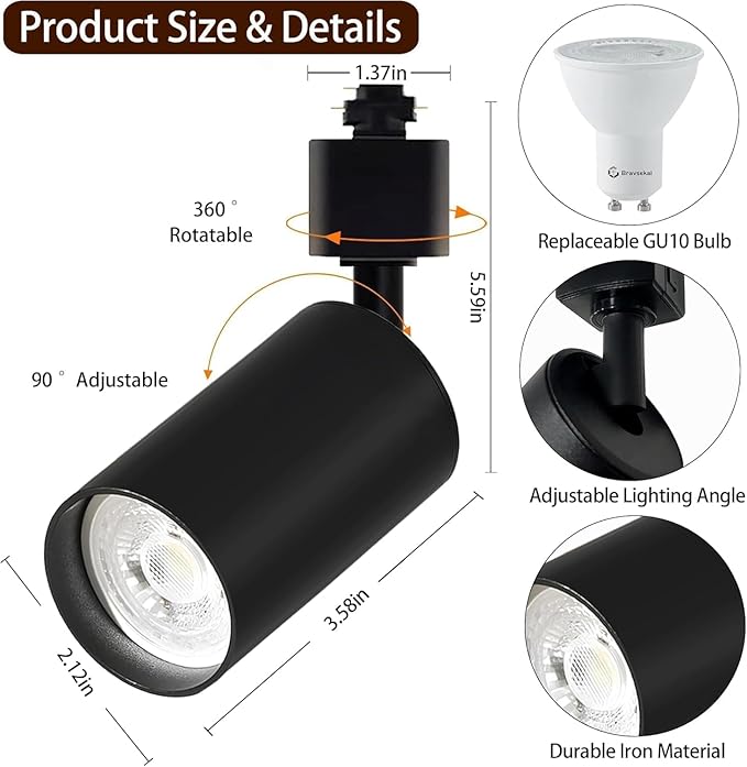 GU10 16-Color RGB Track Lighting Heads (12-Pack GU10) – IR Remote Control Color-Changing Ambient Lights, Perfect for Living Room, Home Parties, Nightclubs and Bars