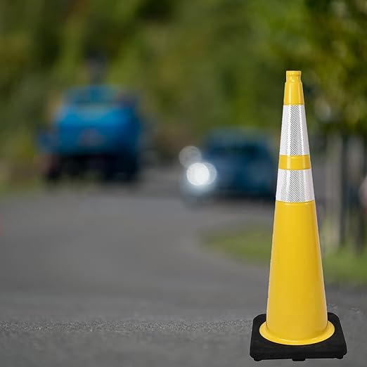 360 Pack 36" Yellow Traffic Cones with Black Base – Bulk Safety Cones for Large Construction Projects, Parking Lots, and Event Use (360, Yellow, 36 Inch)